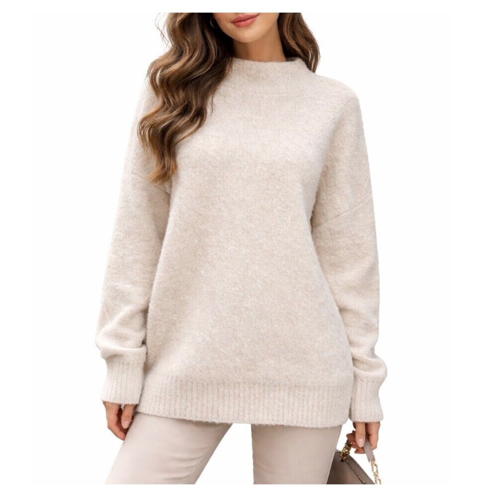 Joie sweater beige mock neck long sleeve SZ XL soft cuddly comfort
